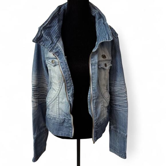 Apple bottom blue denim jacket size large - Picture 1 of 7